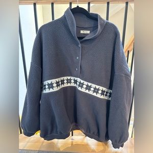 Madewell pull over fleece button up